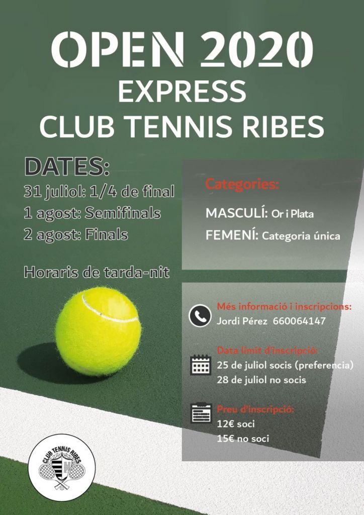 OPEN EXPRESS divendres 31 juliol a les 20h, 1 i 2 d'agost 19h