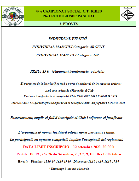 49 è CAMPIONAT SOCIAL C.T. RIBES - 2021