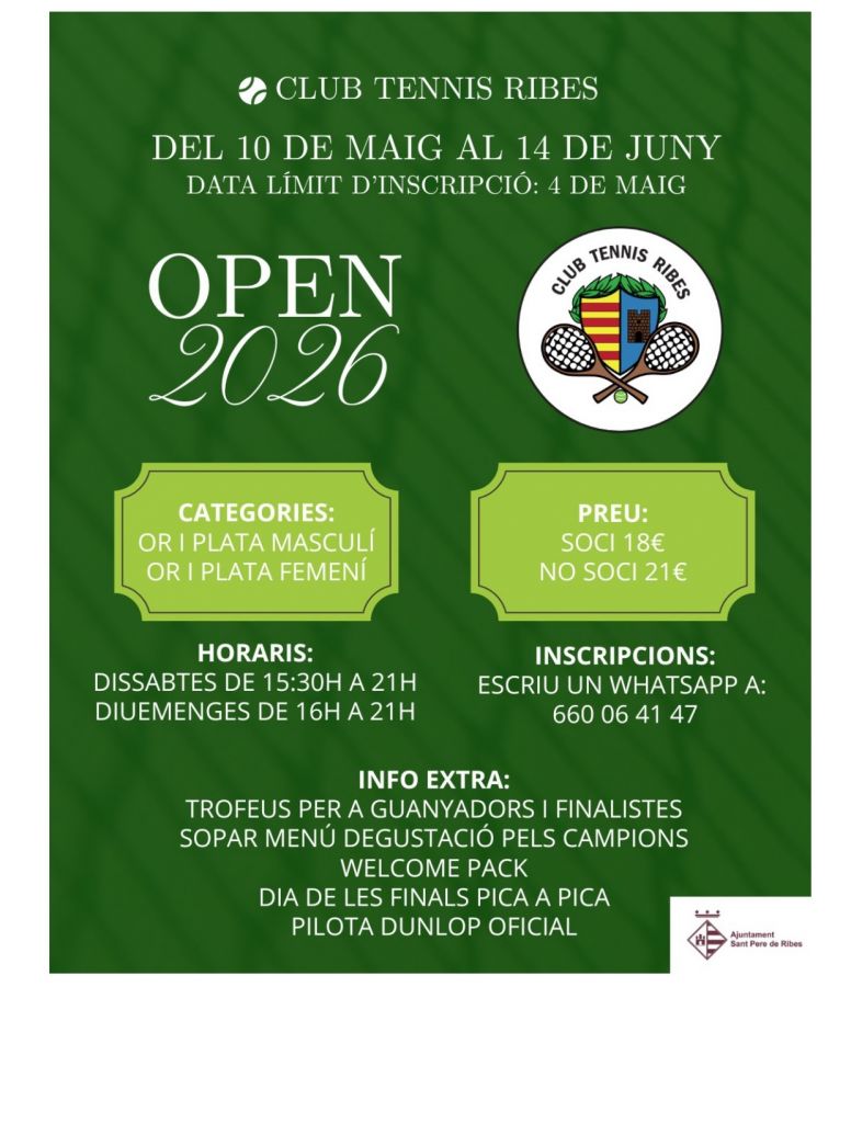 FINALS 12/13/14 de juny OPEN 2026